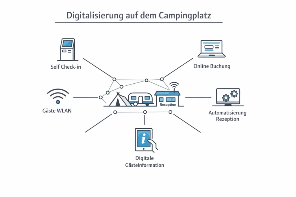 Infografik Digitalisierung auf dem Campingplatz